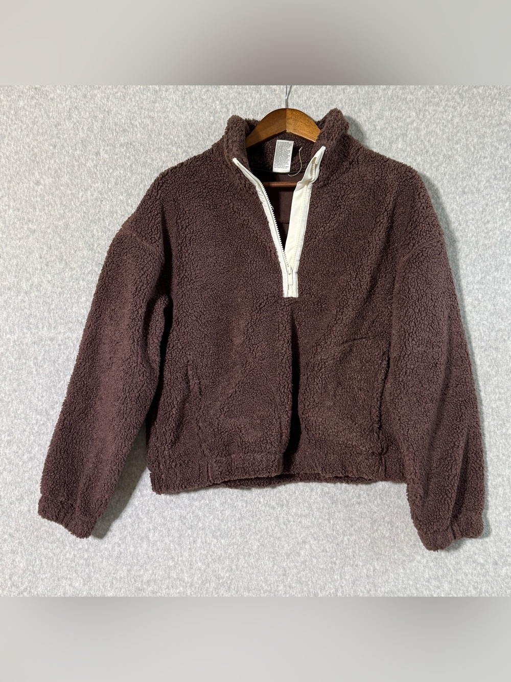 all in motion Brown Sherpa Half-Zip Pullover Jacket